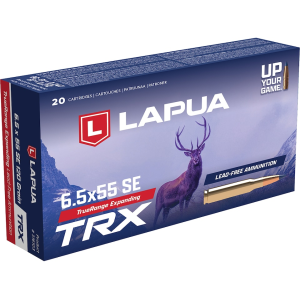 Lapua TRX 6.5x55mm Swedish Mauser Ammo 120 Grain Polymer Tip Lead Free Box Of 20 ua TRX 6.5x55mm Swedish Mauser 120 Grain Polymer Tip Lead Free Box Of 20 Ammo
