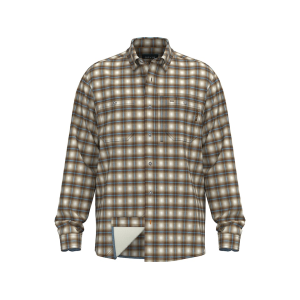 ORVIS Men's Flat Creek Tech Flannel Shirt Hazlenut/Aqua Medium