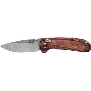 Benchmade North Fork Pocket Knife 2.97" Drop Point CPM S30V Stonewashed Blade Wood Handle - Benchmade