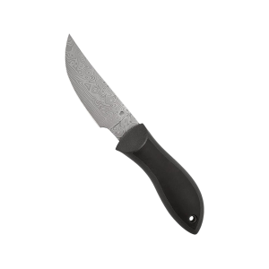 Spyderco Moran Fixed Blade Knife 3.92" Upswept Damasteel Damascus Blade Fiberglass Reinforced Nylon (FRN) Handle Black