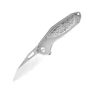 Oknife Oknife Freeze 5L Pocket Knife 2.63" Drop Point Bohler M390 Satin Blade Titanium Handle Gray - $119.99 at MidwayUSA