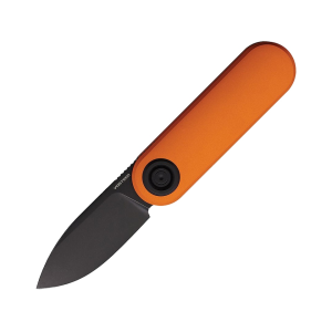 Vosteed Corgi-V Pocket Knife 2.38"  Drop Point Sandvik 14C28N Black Blade Aluminum Handle Orange