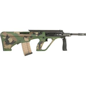 Steyr AUG A3 M1 OEM Semi Automatic Rifle 5.56x45mm NATO 16" Black Threaded Barrel Black Frame Woodland Camo Bullpup Stock