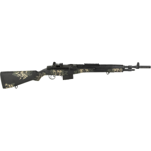 Springfield Armory M1A Scout Squad Semi Automatic Rifle 7.62x51mm NATO 18" Black Threaded Barrel Parkerized Frame Black/Camo Field Stock