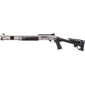 Panzer Arms M4 Speed Semi Automatic 12 Gauge Shotgun 18.5" Nickel Barrel Black Skeleton Stock