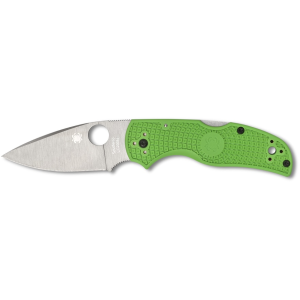 Spyderco Native 5 Salt Pocket Knife 2.95" Leaf LC200N Satin Blade Fiberglass Reinforced Nylon (FRN) Handle Green
