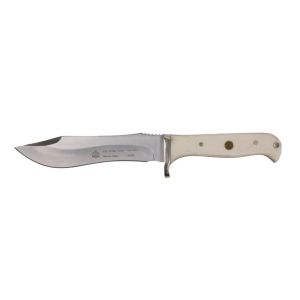 PUMA Buffalo Hunter Fixed Blade Knife 5.7" Clip Point DIN 1.4116 Polished Blade Bone Handle White