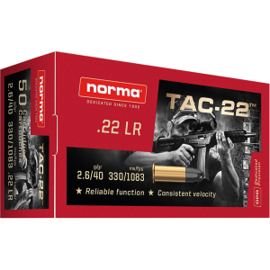 ma TAC-22 22LR 40 Grain Round Nose Box Of 500 (10 Boxes Of 50) Ammo