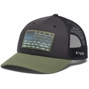 Columbia Mens PFG Fish Flag Mesh Snap Back Hat Shark/Cypress
