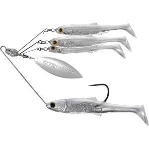 LIVETARGET Baitball Spinner Medium 3/8 oz Umbrella Rig Pearl White/Silver Nickel