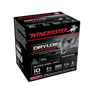 chester Drylok Super Steel Magnum Waterfowl 10 Gauge 3-1/2 #2 Steel Shot 1-5/8 Oz Box Of 25 Ammo