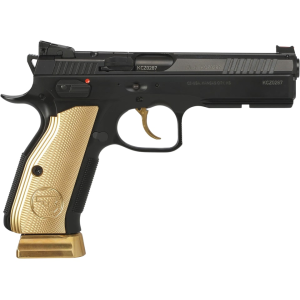 CZ Shadow 2 Gold Digger 9mm Luger Pistol 4.89" Barrel 19+1 Round Nitride  Slide Gold Grip Black Frame - Cz