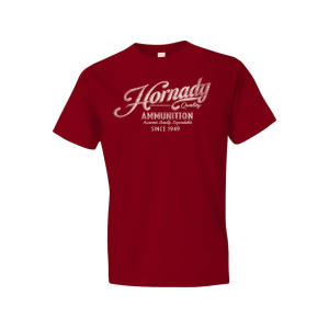 Hornady Men's Vintage Script Short Sleeve Crew Neck T Shirt Red XL - Hornady