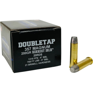 bleTap Hardcast Solid 357 Magnum 200 Grain Flat Nose Box Of 20 Ammo
