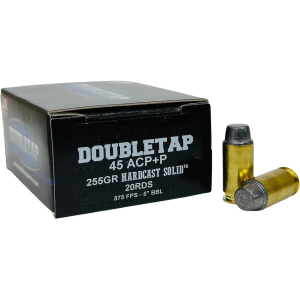 DoubleTap Hardcast Solid 45 ACP +P Ammo 255 Grain Semi-Wadcutter Box of 20