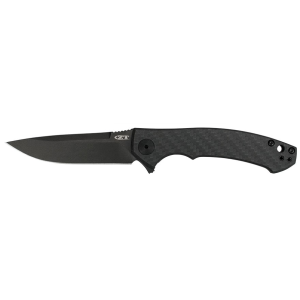 Zero Tolerance 0450CF Pocket Knife 3.25" Drop Point CPM S35VN DLC Coat Blade Carbon Fiber/Titanium Handle Black/Gray - Zero Tolerance