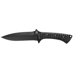 TOPS Knives Szabo Express Fixed Blade Knife 5.63" Dagger 1095 Black Cerakote Blade Canvas Micarta Handle Black - Tops Knives