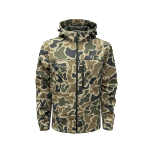 MIDWAYUSA Men's Firesteel Hooded Softshell Jacket Old School Camo Medium