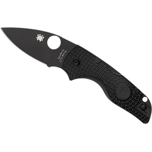 Spyderco Lil Native Lightweight Pocket Knife 2.43" Drop Point CTS-BD1N Black Blade Fiberglass Reinforced Nylon (FRN) Handle Black - Spyderco