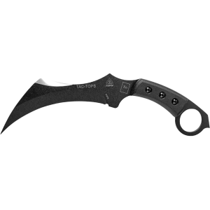 TOPS Knives TAC-TOPS Karambit Fixed Blade Knife 7.13" Karambit 1095 Black Traction Blade Canvas Micarta Handle Black - Tops Knives