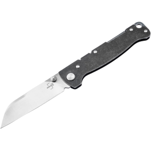 Boker Knives Atlas TS Pocket Knife 2.68" Sheepsfoot D2 Satin Blade Stainless Steel Handle Black