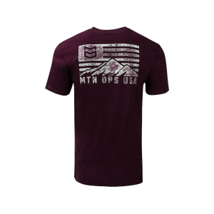 MTN OPS Men's Range Short Sleeve Crew Neck T Shirt Maroon Medium