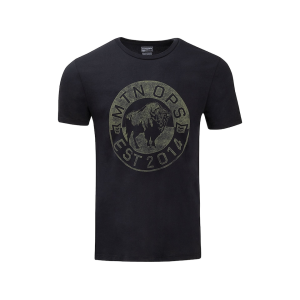 MTN OPS Men's Bison Ridge Short Sleeve Crew Neck T Shirt Black Medium