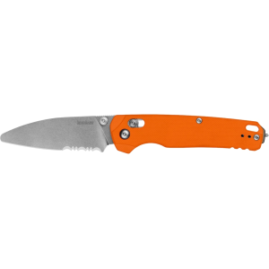 Kershaw Bel Air XL EMT Pocket Knife 3.25" Partially Serrated Sheepsfoot CPM MagnaCut Stonewashed Blade G-10 Handle Orange - Kershaw