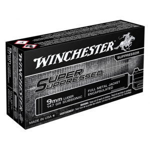 chester Super Suppressed 9mm Luger 147 Grain Full Metal Jacket Case Of 500 (10 Boxes Of 50) Ammo