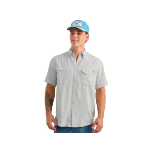 HUK Men's Tidepoint Short Sleeve Shirt Seagull 2XL