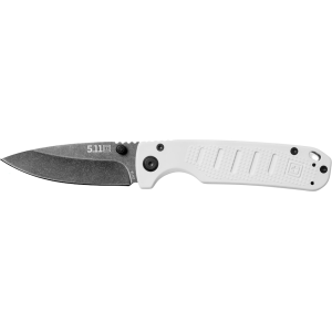 5.11 Icarus Mini Pocket Knife 2.8" Drop Point 8Cr13MoV Black Blade Fiberglass Reinforced Nylon (FRN) Handle White