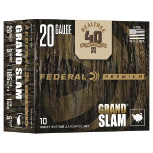 Federal Premium Grand Slam Realtree 40th Anniversary Edition 20 Gauge Ammo 3" #5 Lead Shot 1-5/16 oz Box of 10 - Federal Premium