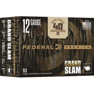 Federal Premium Grand Slam Realtree 40th Anniversary Edition 12 Gauge Ammo 3" #5 Lead Shot 1-3/4 oz Box of 10 - Federal Premium