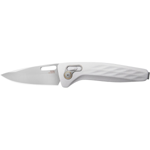 SOG One Zero XR Pocket Knife 3.1" Drop Point CPM S35VN Bead Blasted Blade Aluminum Handle White