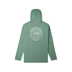 AFTCO Men's Ocean Bound Hoodie Duck Green Heather Medium