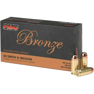  Bronze 40 S&W 180 Grain Full Metal Jacket Box Of 50 Ammo