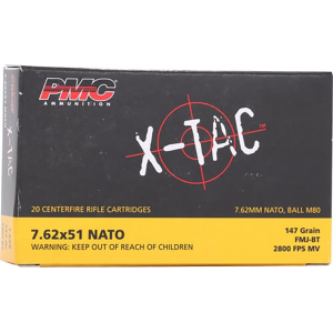 PMC X-Tac 7.62x51mm NATO Ammo 147 Grain Full Metal Jacket Box of 20