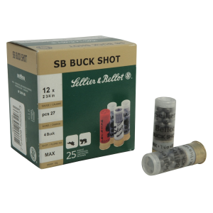 lier & Bellot 12 Gauge 2-3/4 #4 Buckshot 27 Pellets Case Of 250 (10 Boxes Of 25) Ammo