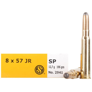 Sellier & Bellot 8x57mm Rimmed J Mauser (318 Diameter) Ammo 196 Grain Jacketed Soft Point Box of 20