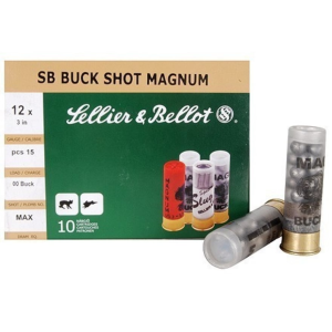 lier & Bellot 12 Gauge 3 #00 Buckshot 15 Pellets Case Of 250 (25 Boxes Of 10) Ammo