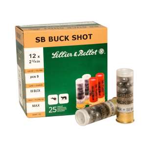 lier & Bellot 12 Gauge 2-3/4 #00 Buckshot 9 Pellets Case Of 250 (10 Boxes Of 25) Ammo