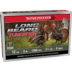 Winchester Long Beard Tungsten 12 Gauge Ammo 3 #9 Tungsten Alloy Shot 2-1/4 Oz Box Of 5 chester Long Beard Tungsten 12 Gauge 3 #9 Tungsten Alloy Shot 2-1/4 Oz Box Of 5 Ammo