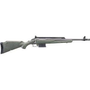 Ruger American Gen II Scout Bolt Action Rifle 5.56x45mm NATO 16.1" Cobalt Cerakote Threaded Barrel Cobalt Cerakote Frame Green/Black Field Stock - Ruger