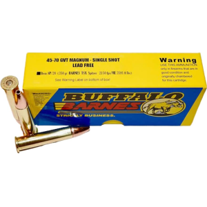 falo Bore Magnum 45-70 Government 350 Grain Barnes TSX Solid Hollow Point Lead Free Box Of 20 Ammo