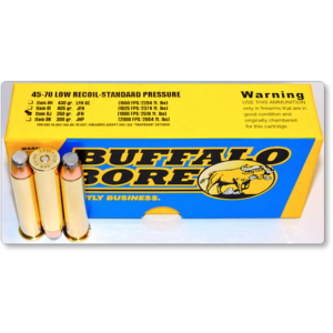 falo Bore 45-70 Government 350 Grain Jacketed Flat Nose Low Recoil Box Of 20 Ammo