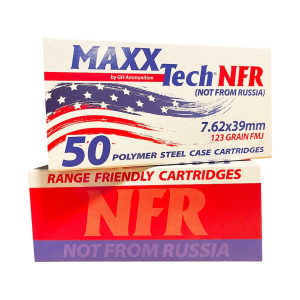 xTech NFR Steel Case 7.62x39mm 123 Grain Full Metal Jacket Box Of 50 Ammo