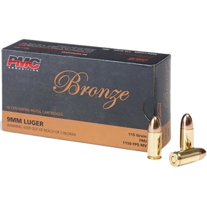  Bronze 9mm Luger 115 Grain Full Metal Jacket Box Of 50 Ammo