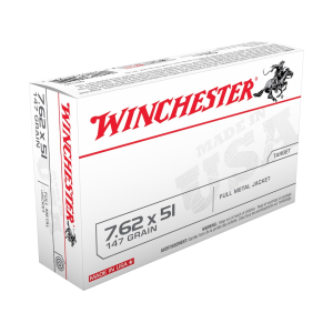 chester USA 7.62x51mm NATO 147 Grain Full Metal Jacket Box Of 20 Ammo