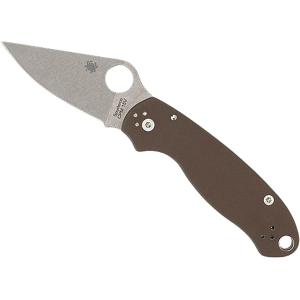 Spyderco Para 3 Sprint Run Pocket Knife 2.93" Clip Point CPM 15V Brown Blade G-10 Handle Brown - Spyderco