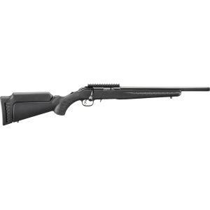 Ruger American Bolt Action Rifle 22 Winchester Magnum Rimfire (WMR) 16.1" Black Threaded Barrel Satin Frame Black Field Stock
